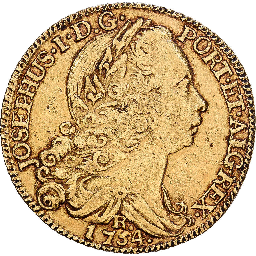 Brésil, José I, 6400 Reis, 1754, Rio de Janeiro, Or, TTB, KM:172.2