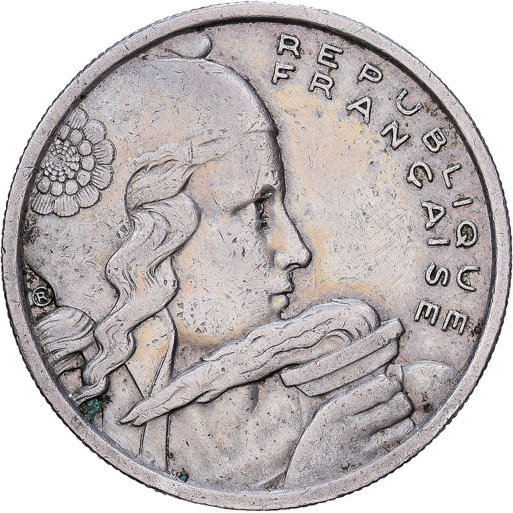 Francja, 100 Francs, Cochet, 1958, MDP, Sowa, Miedź-Nikiel, EF(40-45)