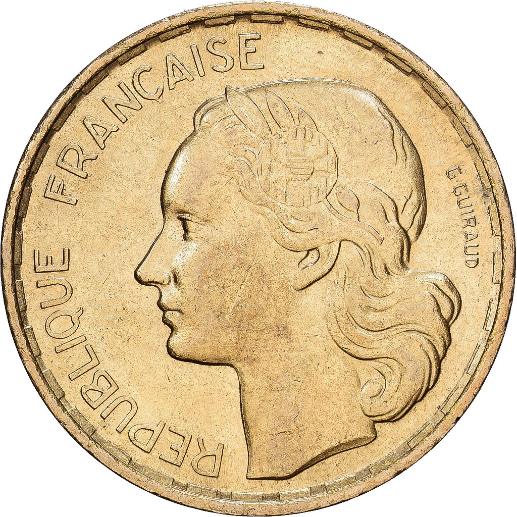 France, 20 Francs, Guiraud, 1953, MDP, Copper-Aluminum, MS(60-62), Gadoury:865