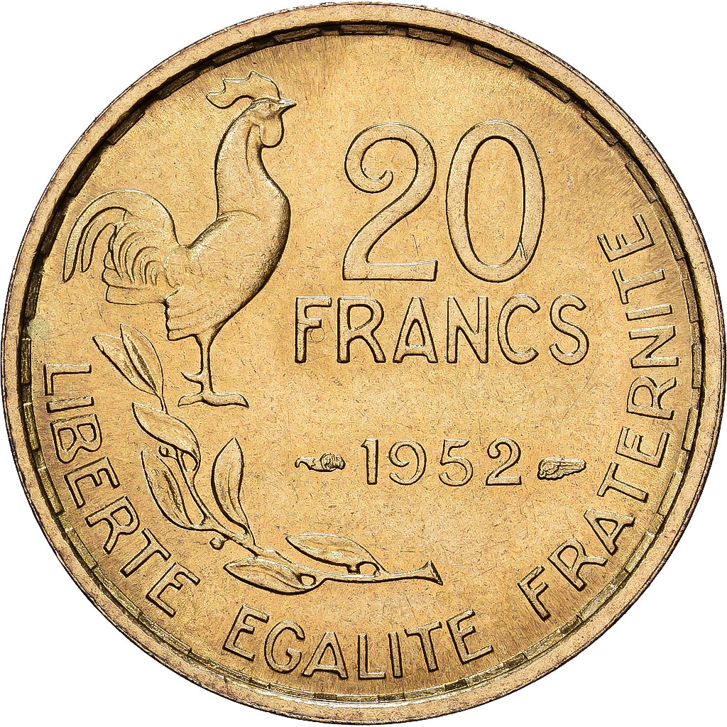 Frankreich, 20 Francs, Guiraud, 1952, MDP, Copper-Aluminum, VZ+, Gadoury:865