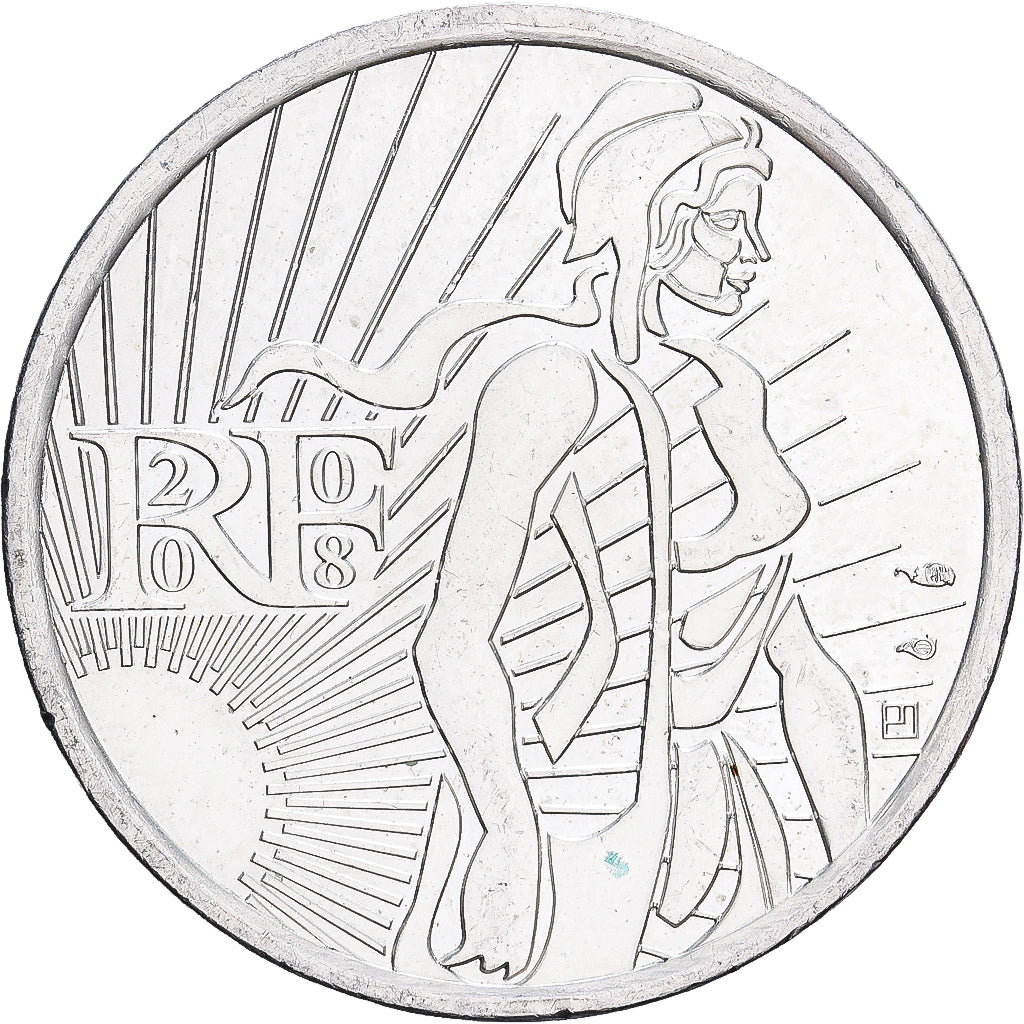 France, 5 Euro, Semeuse, 2008, MDP, Silver, EF(40-45), KM:1534