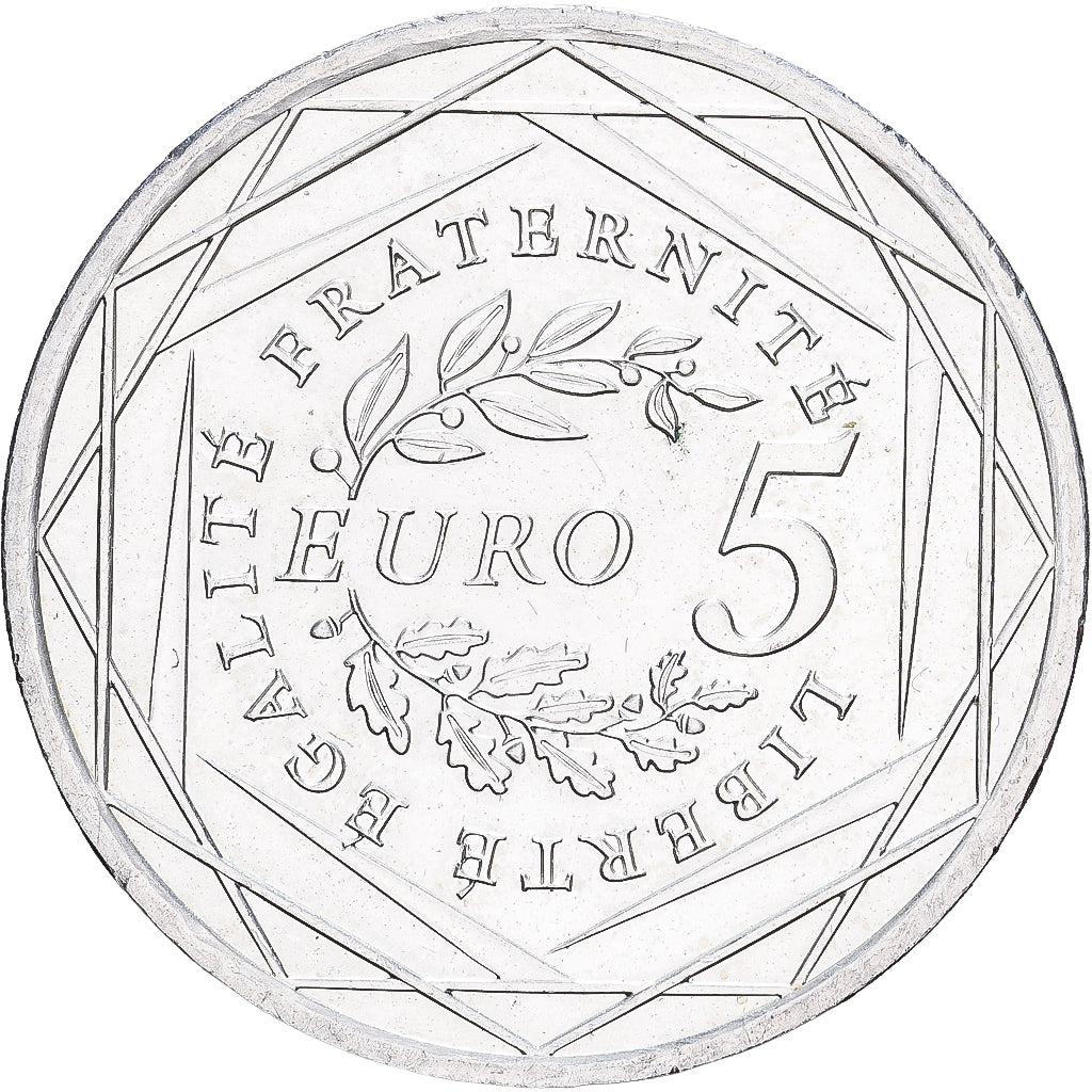 France, 5 Euro, Semeuse, 2008, MDP, Silver, EF(40-45), KM:1534
