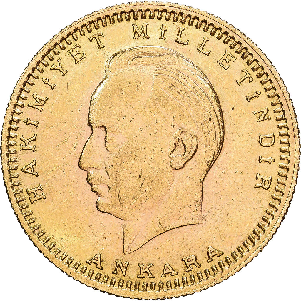 Turkije, İsmet İnönü, 250 Kurush, 1943 (1923/20), Ankara, Goud, ZF