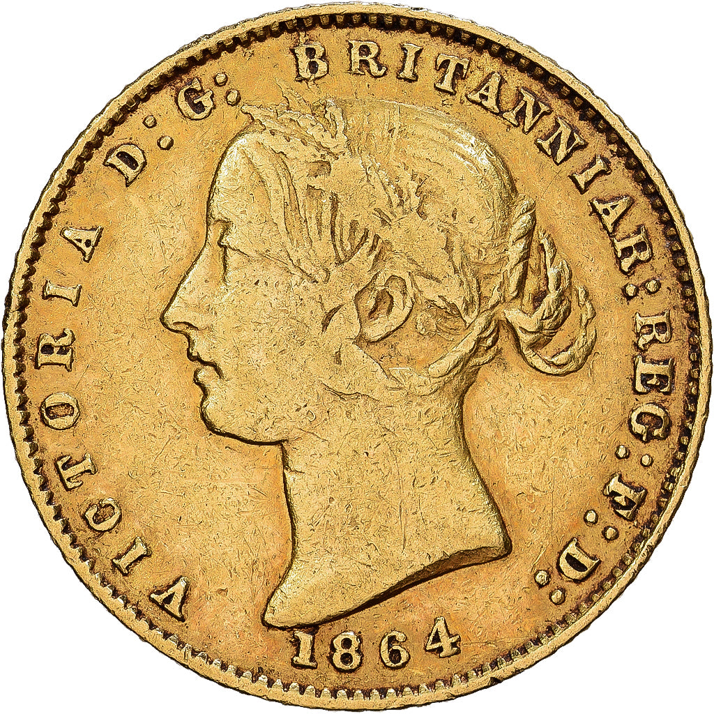 Australien, Victoria, 1/2 Sovereign, 1864, Sydney, Gold, SS, KM:3