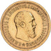 Russie, Alexander III, 5 Roubles, 1889, Saint-Pétersbourg, Or, TTB