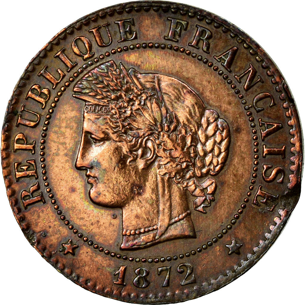 Coin, France, Cérès, Centime, 1872, Bordeaux, EF(40-45), Bronze, KM:826.2