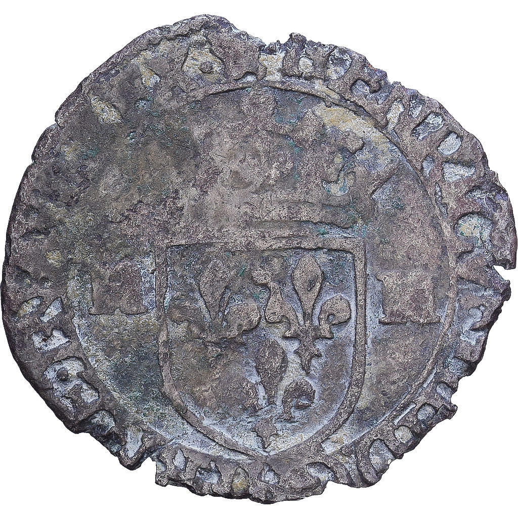 France, Henri IV, Douzain aux deux H, 1594, La Rochelle, Billon, VF(20-25)