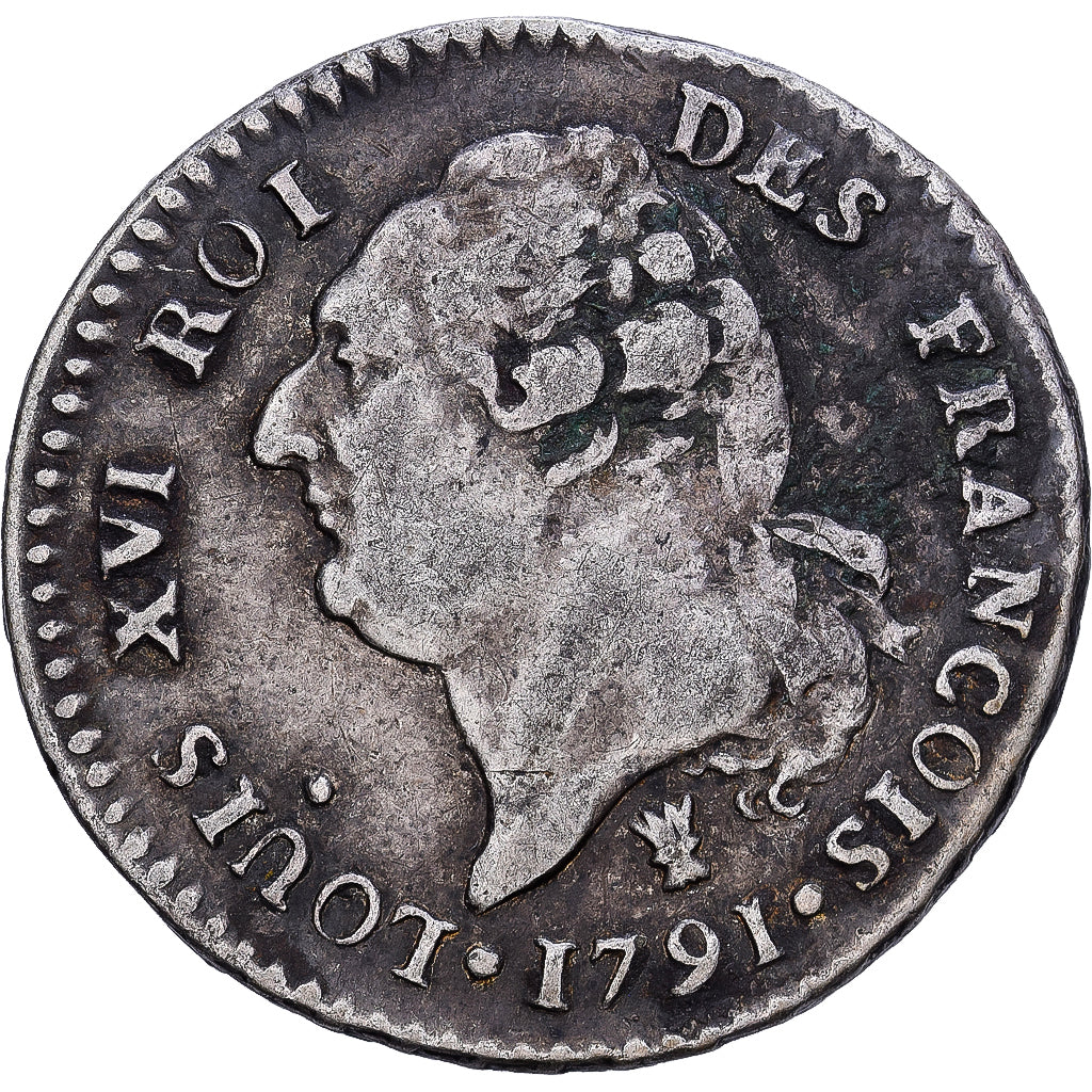 France, Louis XVI, 15 Sols, 1791 / AN 3, Limoges, Silver, EF(40-45), Gadoury:36
