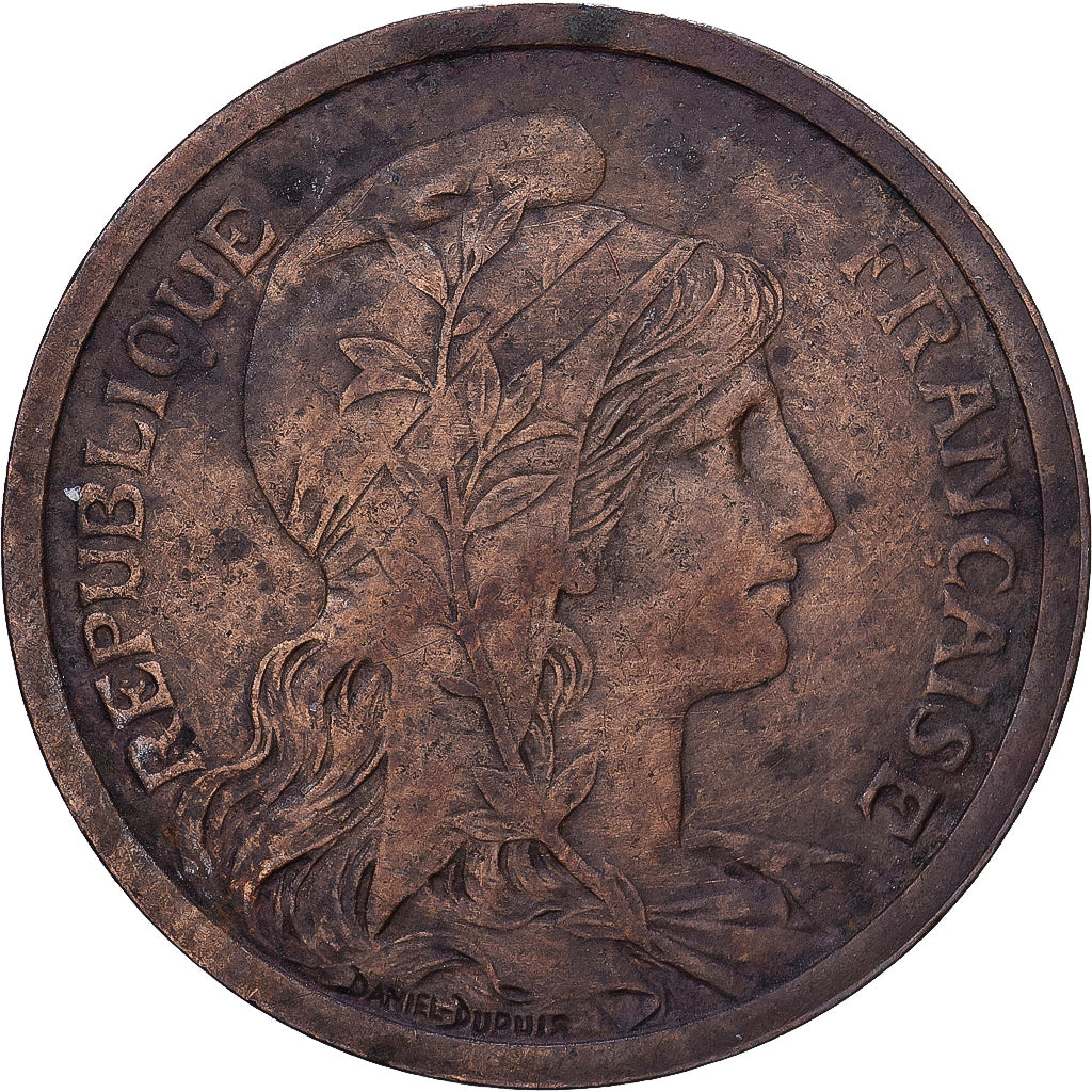Francia, 2 Centimes, Daniel-Dupuis, 1899, MDP, Bronce, MBC, Gadoury:107