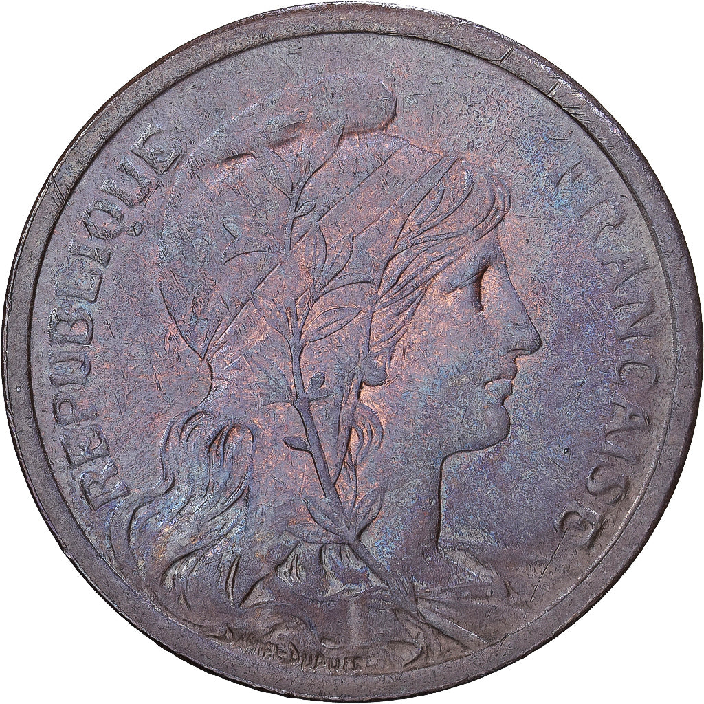 Frankrijk, 2 Centimes, Daniel-Dupuis, 1911, MDP, Bronzen, ZF, Gadoury:107