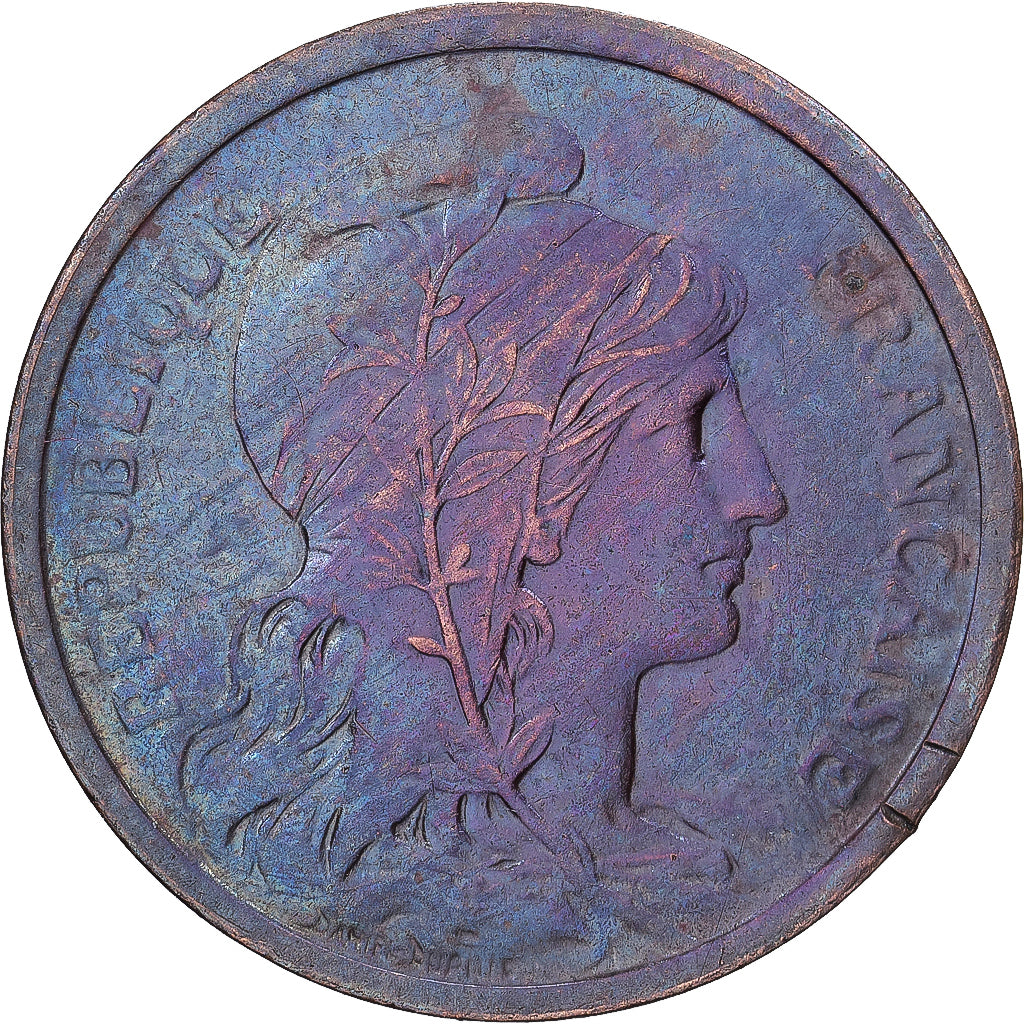 Frankrijk, 2 Centimes, Daniel-Dupuis, 1912, MDP, Bronzen, ZF+, Gadoury:107