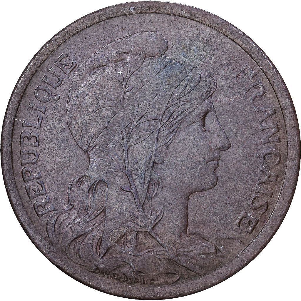 Frankrijk, 2 Centimes, Daniel-Dupuis, 1913, MDP, Bronzen, ZF+, Gadoury:107