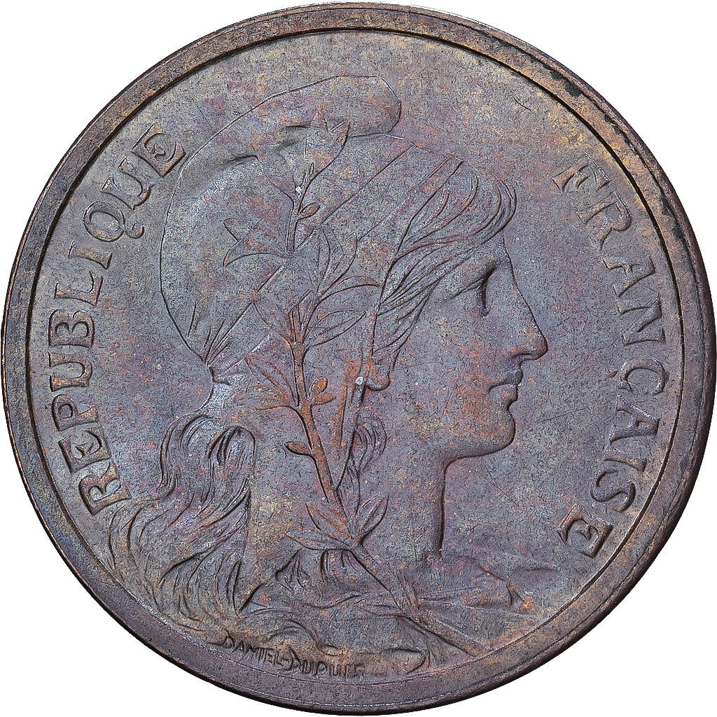 Francia, 2 Centimes, Daniel-Dupuis, 1914, MDP, Bronce, MBC+, Gadoury:107