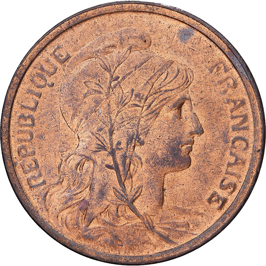 Francja, 2 Centimes, Daniel-Dupuis, 1919, MDP, Brązowy, MS(60-62), Gadoury:107