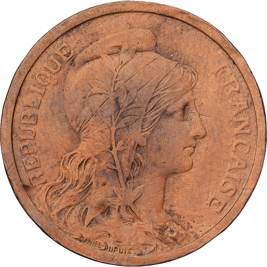 Francia, 2 Centimes, Daniel-Dupuis, 1898, MDP, Bronce, MBC, Gadoury:107
