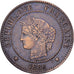 Francia, 2 Centimes, Cérès, 1886, Paris, Bronce, MBC, Gadoury:105
