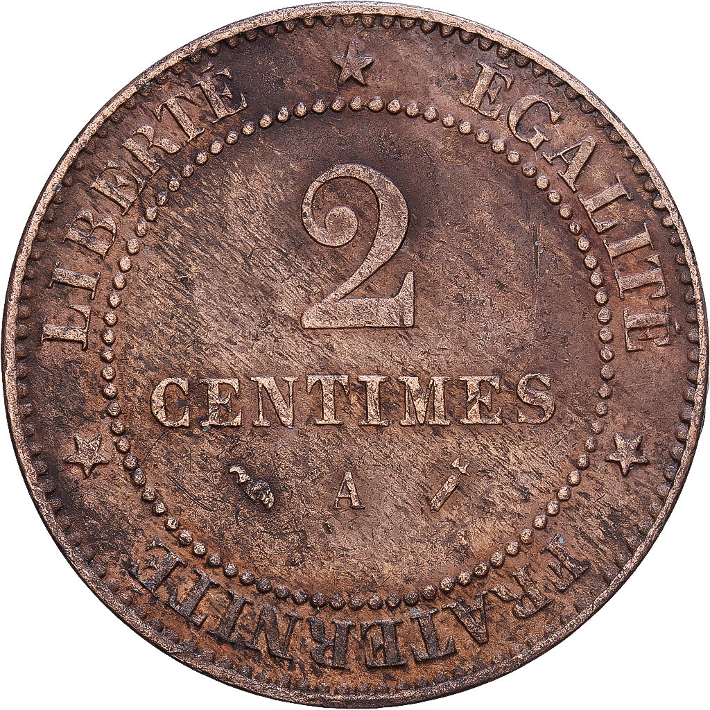 Francia, 2 Centimes, Cérès, 1890, Paris, Bronce, MBC, Gadoury:105