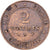 Francia, 2 Centimes, Cérès, 1892, Paris, Bronce, BC+, Gadoury:105
