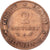 Francia, 2 Centimes, Cérès, 1893, Paris, Bronce, BC+, Gadoury:105