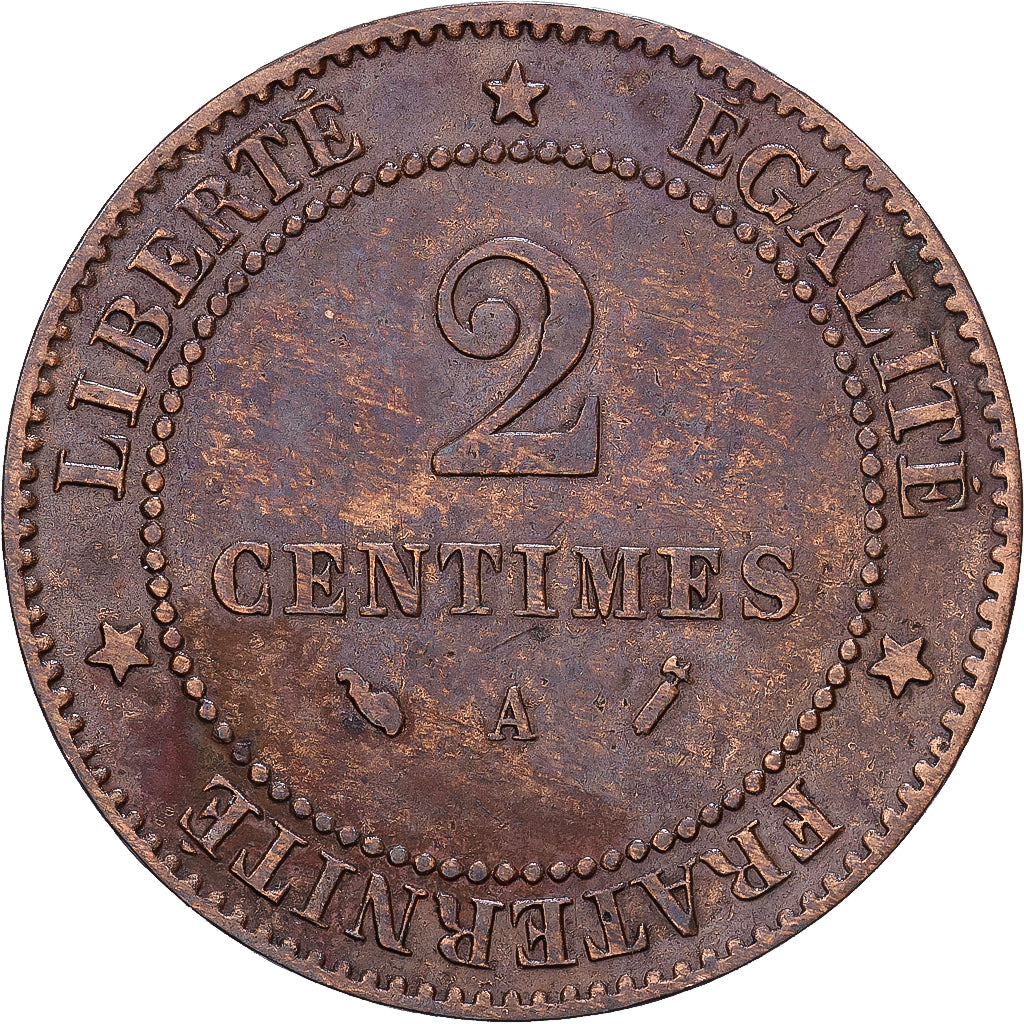 Frankrijk, 2 Centimes, Cérès, 1894, Paris, Bronzen, FR, Gadoury:105