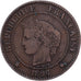 Francia, 2 Centimes, Cérès, 1896, Paris, Bronce, BC+, Gadoury:105