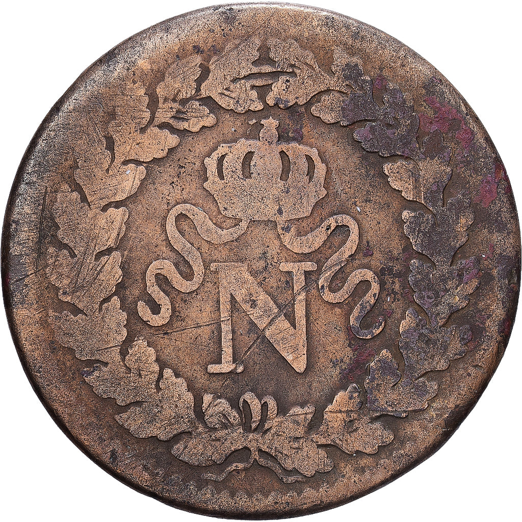 Frankrijk, Napoleon I, 1 Décime, A l'N couronnée, 1814., Strasbourg, Cent