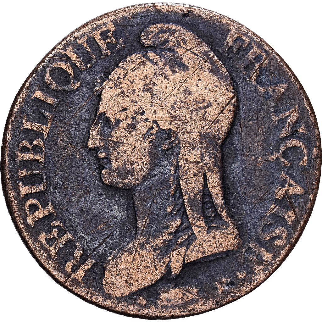 França, Directoire, 5 Centimes, AN 5, Paris, Cobre, VF(20-25), Gadoury:126