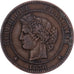 Francia, 10 Centimes, Cérès, 1876, Paris, Bronce, MBC