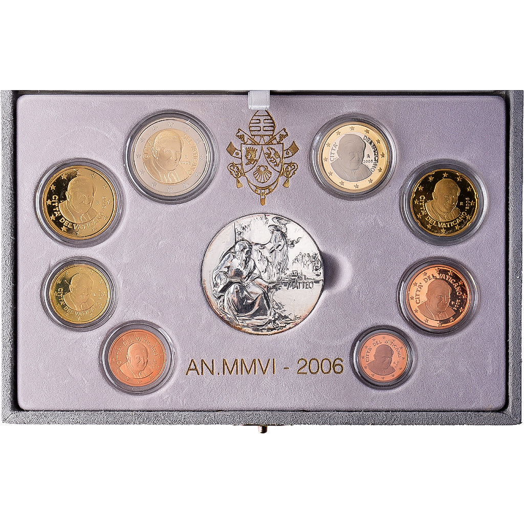 Vatican, Benedict XVI, Set 1 ct. - 2 Euro + Medal, Saint Matthew, Proof, 2006