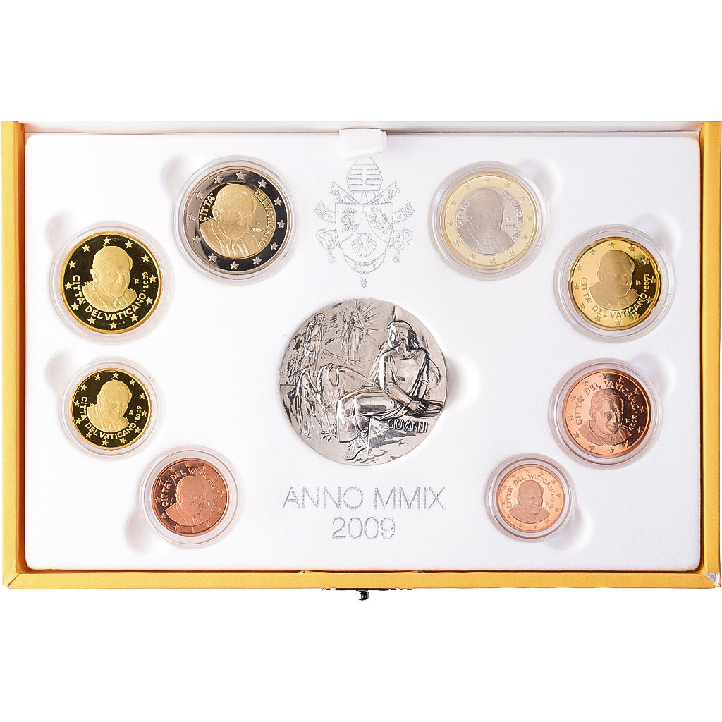 CITTÀ DEL VATICANO, Benedict XVI, Set 1 ct. - 2 Euro + Medal, Saint John, FS