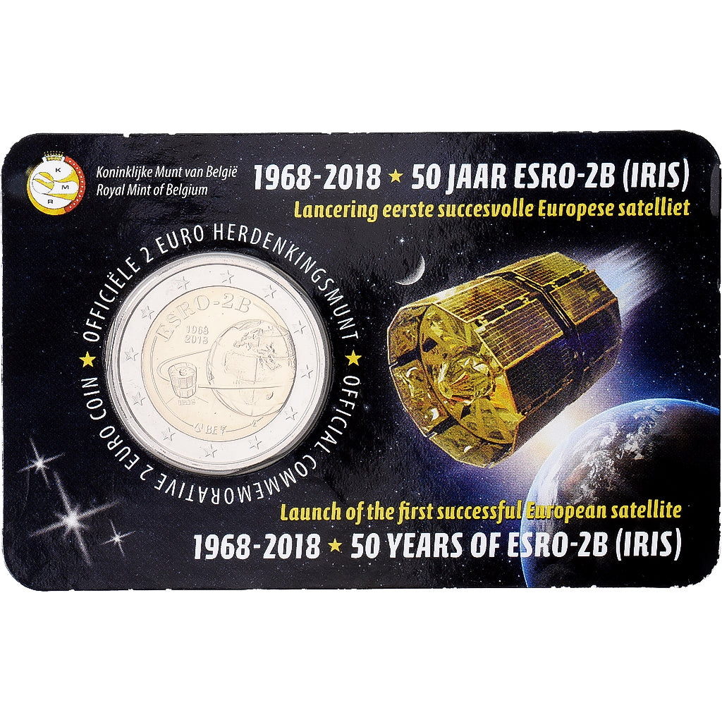 Bélgica, 2 Euro, Satellite ESRO-2B, 2018, Monnaie royale de Belgique