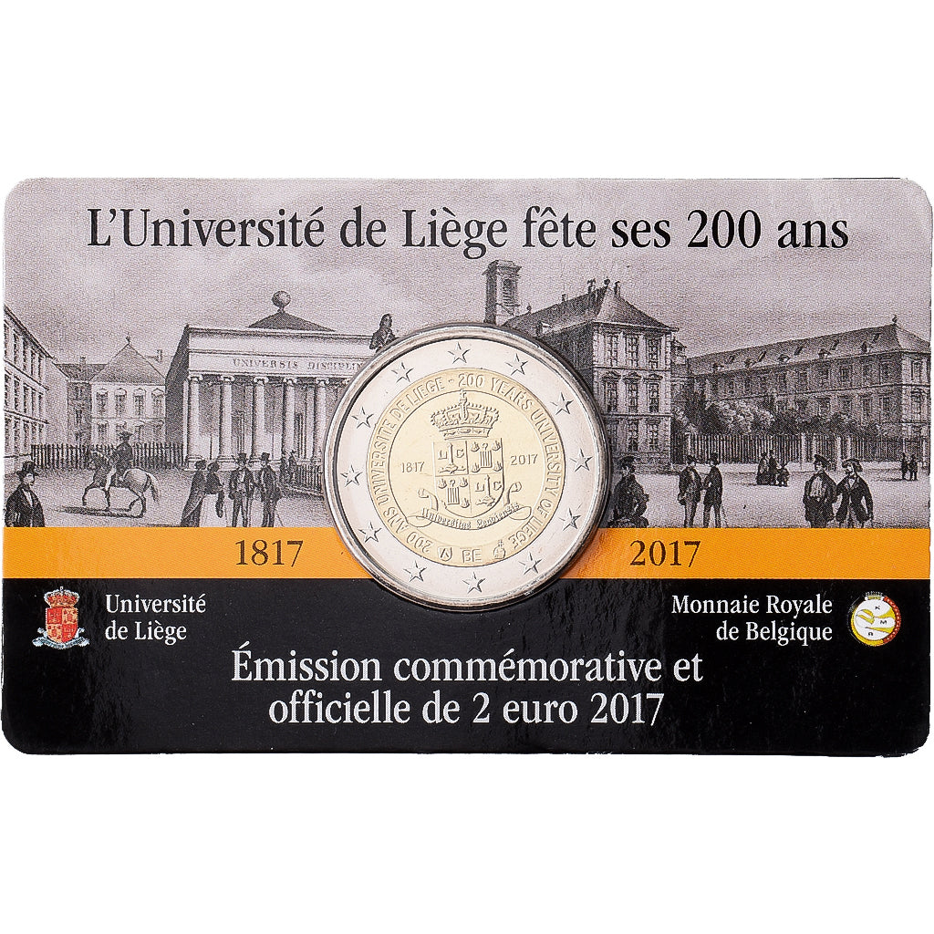 Bélgica, 2 Euro, 200 Ans - Université de Liège, 2017, Monnaie royale de
