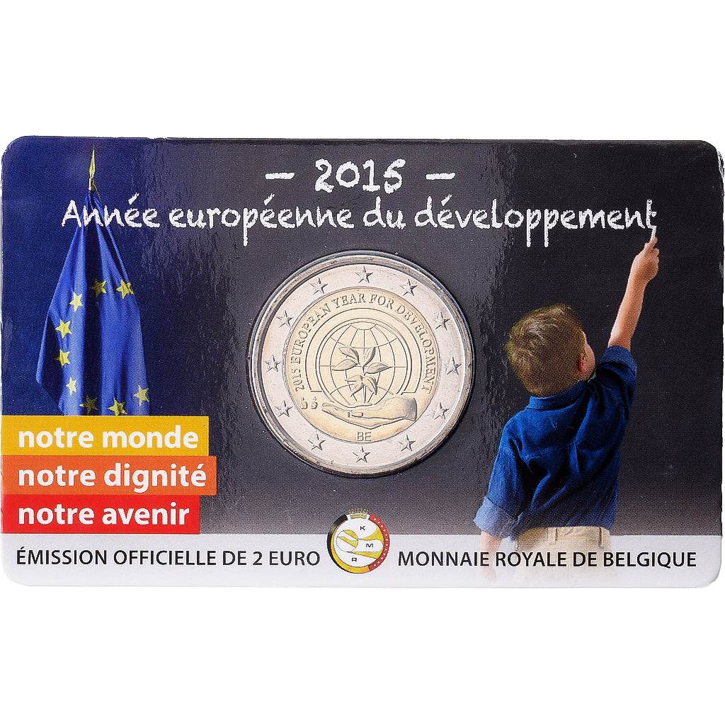 Bélgica, 2 Euro, European Year for Development, 2015, Royal Belgium Mint