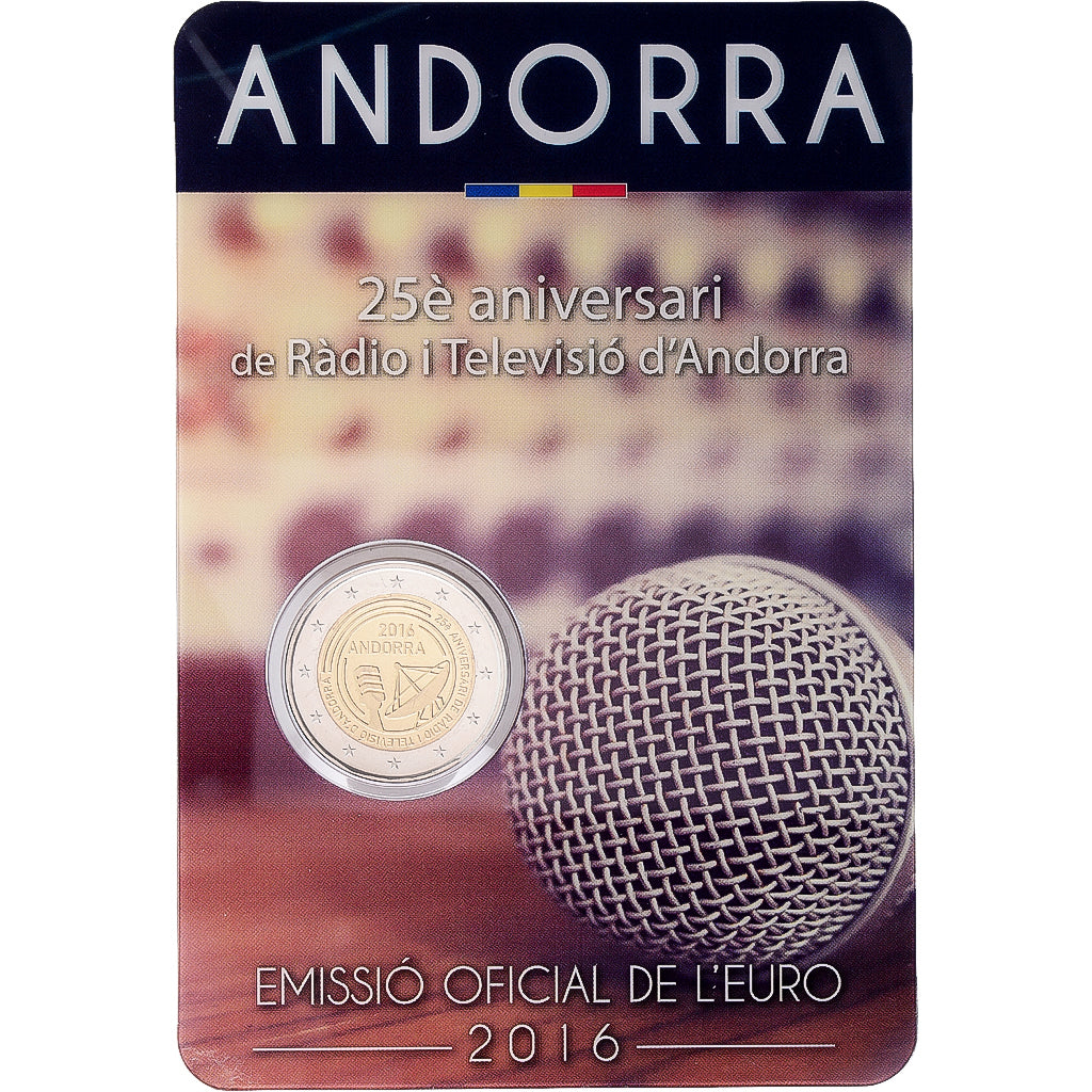 Andorre, 2 Euro, Radio et télévision d'Andorre, 2016, Madrid, Bimétallique