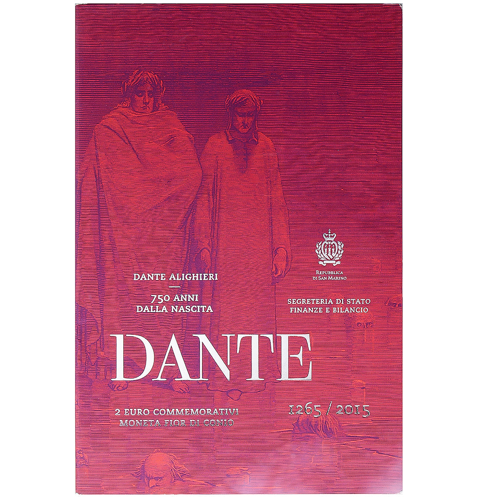 San Marino, 2 Euro, Dante Alighieri, 2015, Rome, Bimetálico, FDC