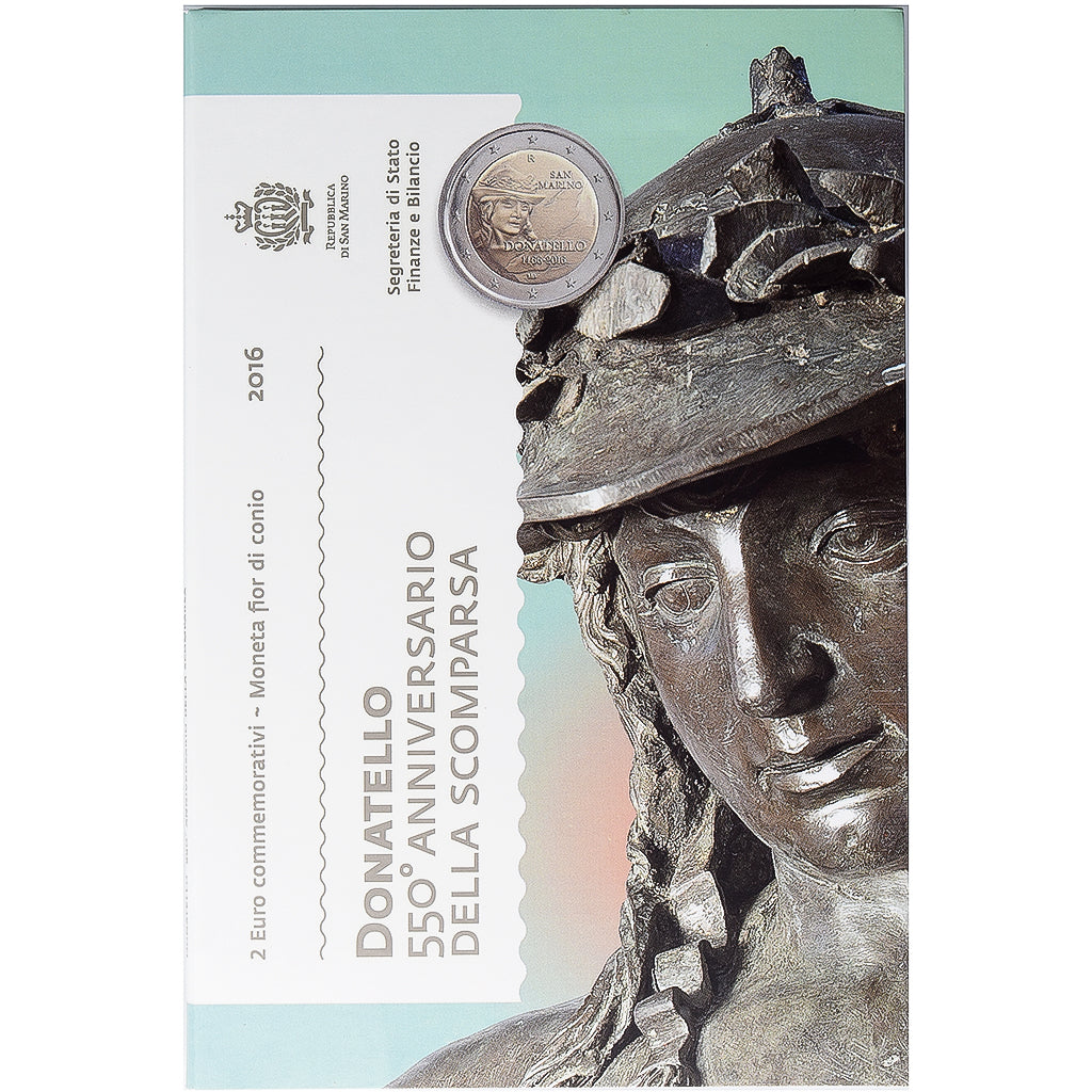 San Marino, 2 Euro, Donatello, 2016, Rome, Bi-Metallic, FDC, KM:548
