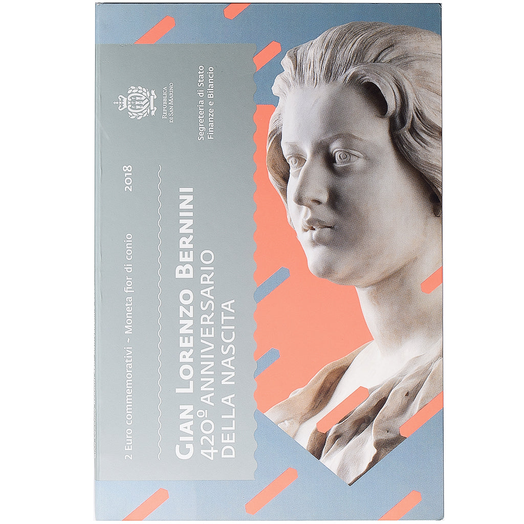 San Marino, 2 Euro, Gian Lorenzo Bernini, 2018, Rome, Bi-Metallic, FDC, KM:571