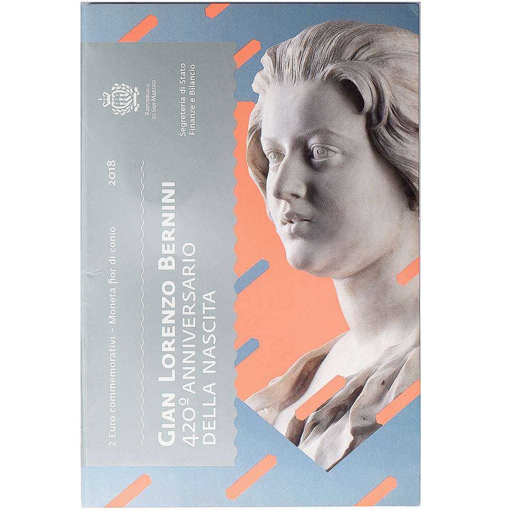 San Marino, 2 Euro, Gian Lorenzo Bernini, 2018, Rome, Bi-Metallic, FDC, KM:571