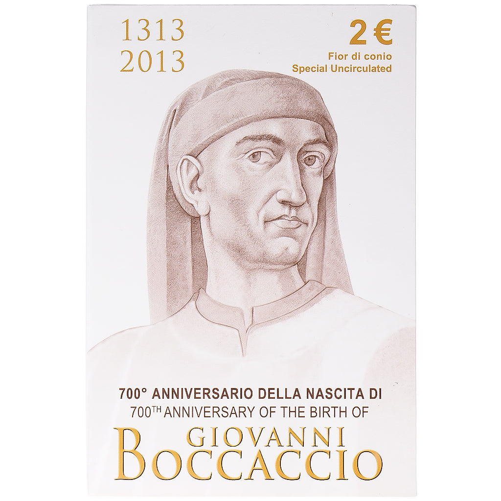 Italien, 2 Euro, Giovanni Boccaccio, 2013, Rome, Bi-Metallic, STGL, KM:358