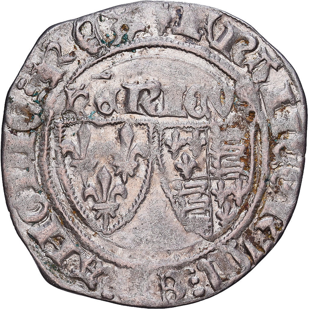 França, Henri VI, Blanc aux Écus, 1422, Saint-Lô, Lingote, EF(40-45)