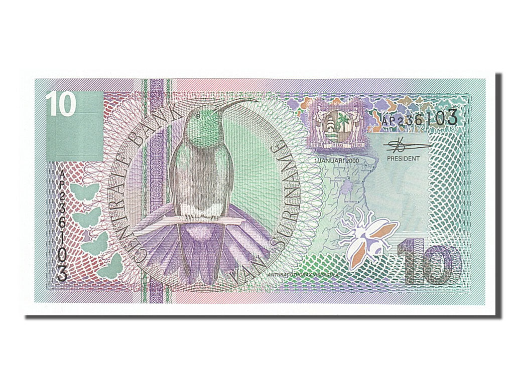 Banconote, Suriname, 10 Gulden, 2000, 2000-01-01, SPL