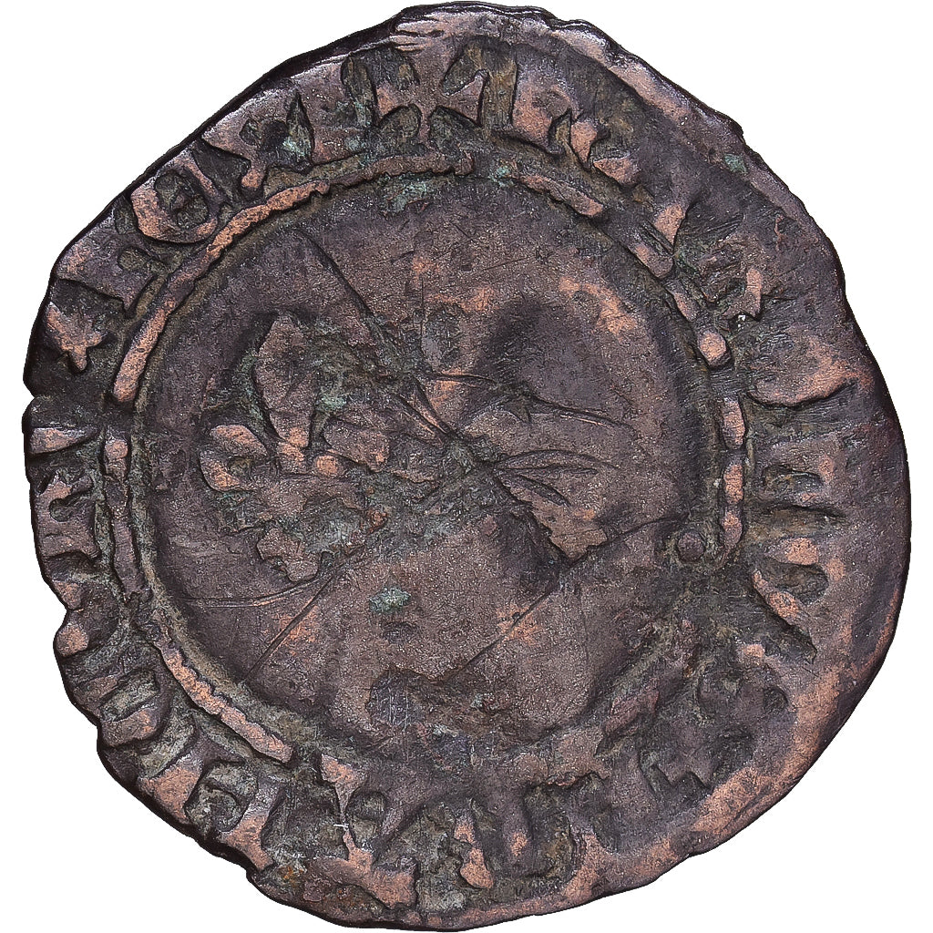 France, Charles VII, Denier Tournois, 1427, Tours, Billon, TB