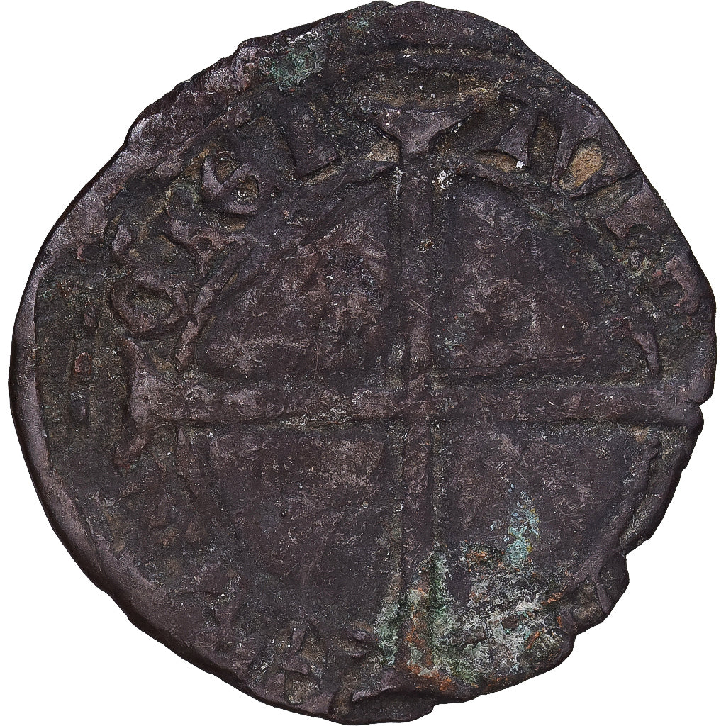 France, Charles VII, Denier Tournois, 1427, Tours, Billon, TB