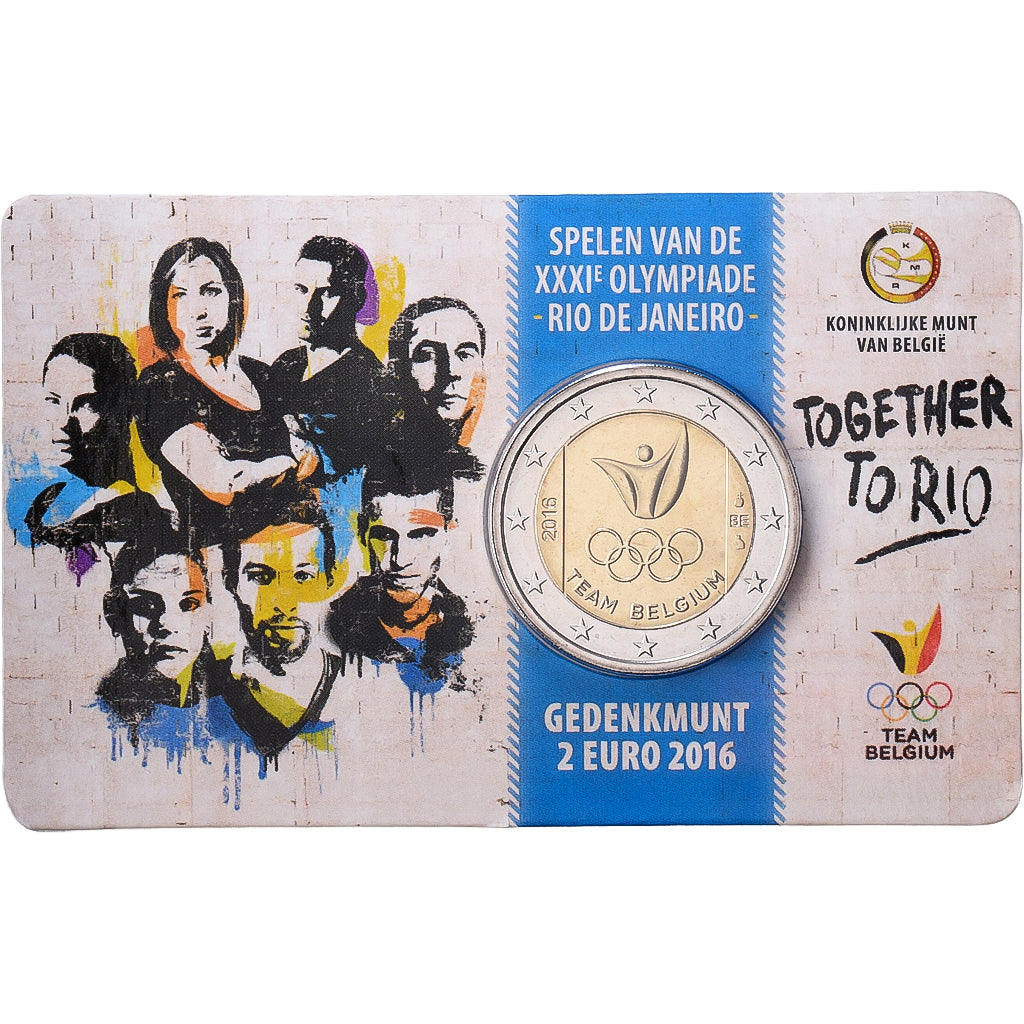 Belgia, 2 Euro, XXXI Olympic Games, Rio de Janeiro, 2016, Royal Belgium Mint