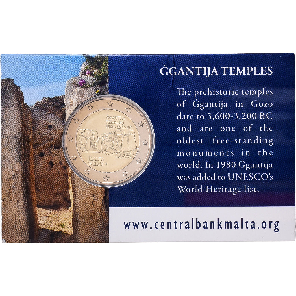Malta, 2 Euro, Malta's prehistoric sites - Ġgantija, 2016, MDP, Bi-Metallic