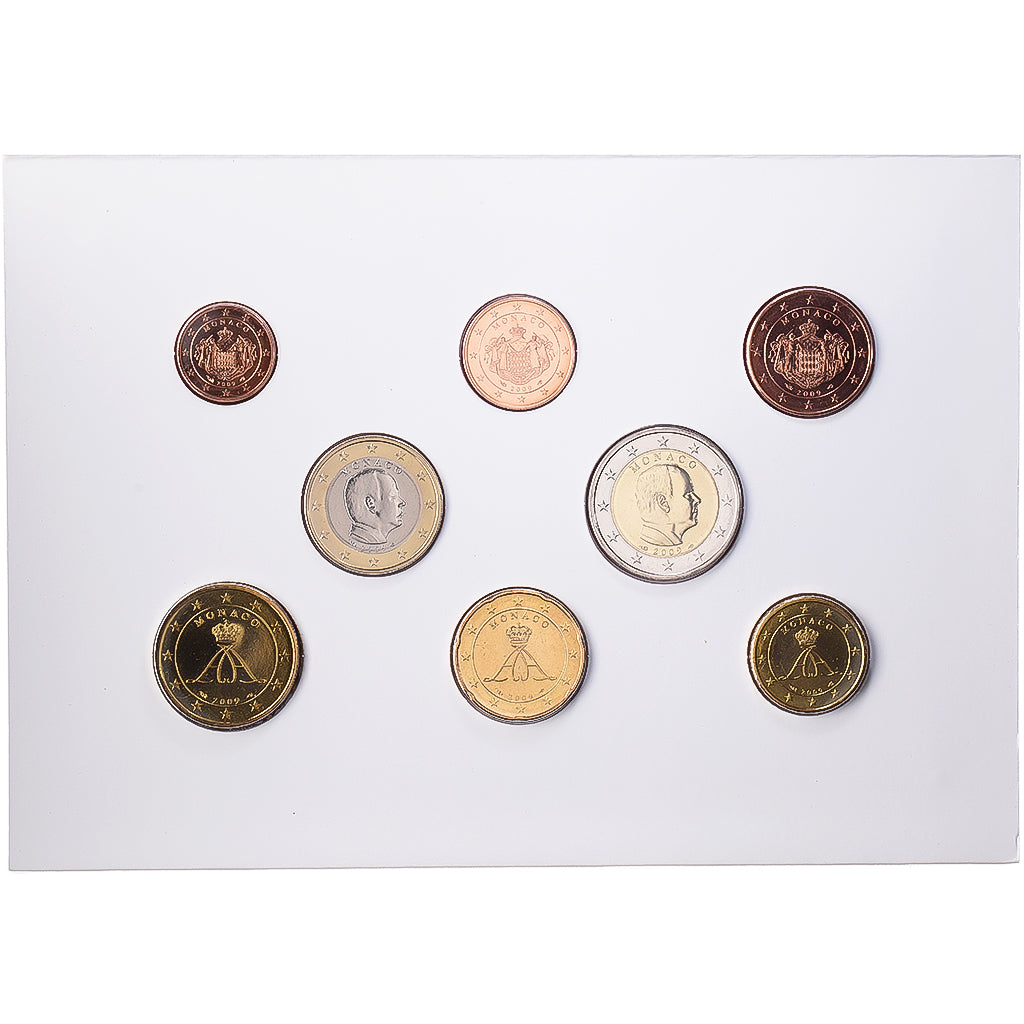 Mónaco, Albert II, Set 1 ct. - 2 Euro, BU, 2009, MDP, N/D, MS(65-70)