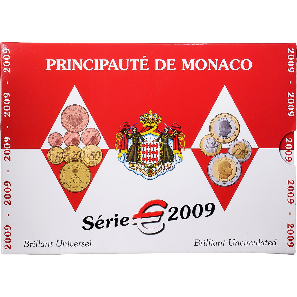 Mónaco, Albert II, Set 1 ct. - 2 Euro, BU, 2009, MDP, N/D, MS(65-70)