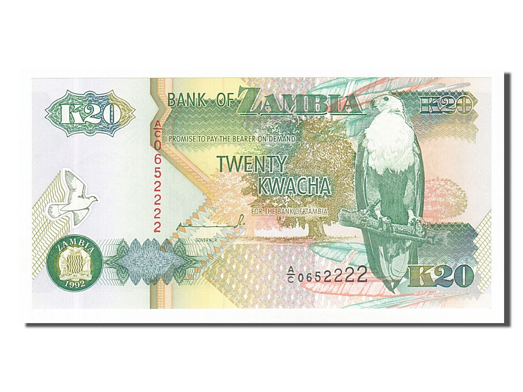 Geldschein, Sambia, 20 Kwacha, 1992, UNZ