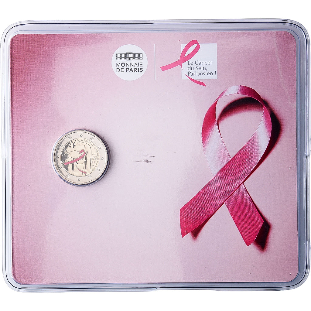 France, 2 Euro, Breast cancer, 2017, MDP, Bi-Metallic, MS(65-70)