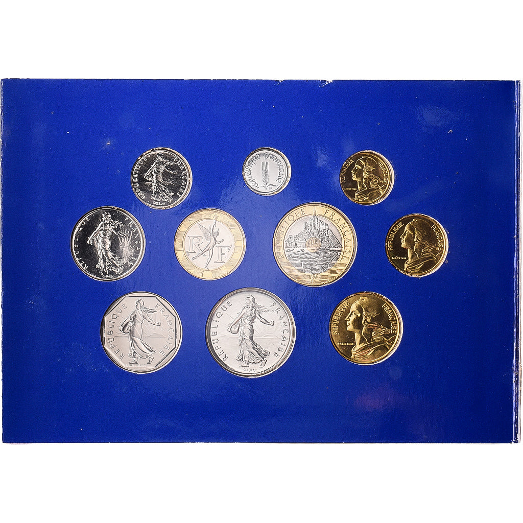 França, Coffret 1 c. à 20 frs., 1992, MDP, Série BU, N/D, MS(65-70)